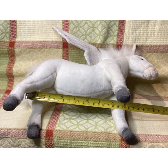 Vintage HANSA White Pegasus Plush Stuffed Animal Toy Posable Legs Hand Crafted - Picture 14 of 16
